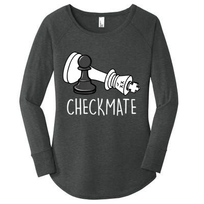 Chess Checkmate Chess Player King Pawn Graphic Women's Perfect Tri Tunic Long Sleeve Shirt