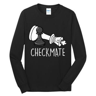 Chess Checkmate Chess Player King Pawn Graphic Tall Long Sleeve T-Shirt