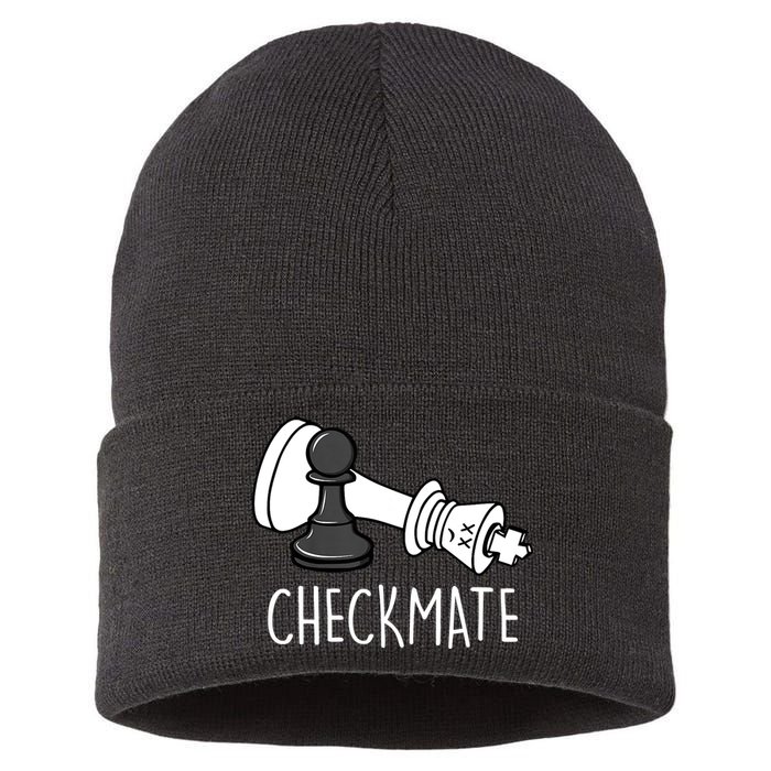 Chess Checkmate Chess Player King Pawn Graphic Sustainable Knit Beanie