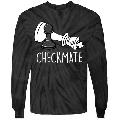 Chess Checkmate Chess Player King Pawn Graphic Tie-Dye Long Sleeve Shirt