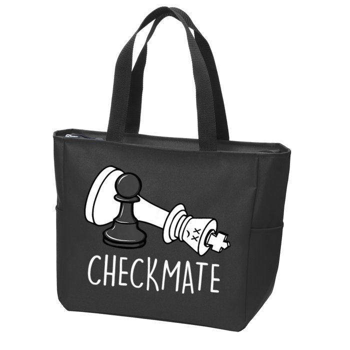 Chess Checkmate Chess Player King Pawn Graphic Zip Tote Bag