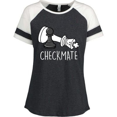 Chess Checkmate Chess Player King Pawn Graphic Enza Ladies Jersey Colorblock Tee