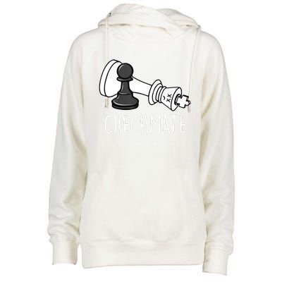 Chess Checkmate Chess Player King Pawn Graphic Womens Funnel Neck Pullover Hood