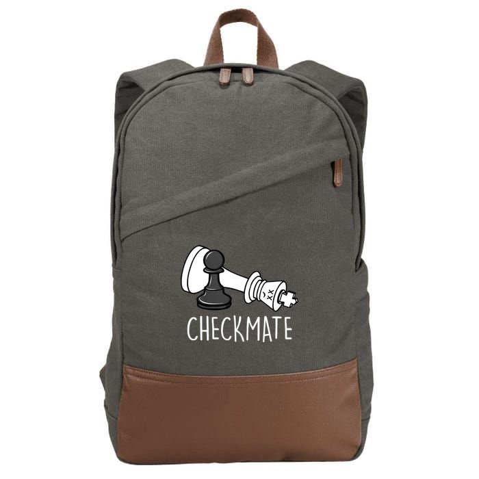 Chess Checkmate Chess Player King Pawn Graphic Cotton Canvas Backpack