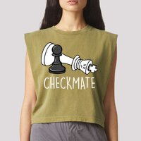 Chess Checkmate Chess Player King Pawn Graphic Garment-Dyed Women's Muscle Tee