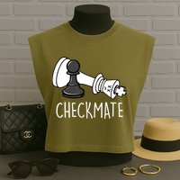 Chess Checkmate Chess Player King Pawn Graphic Garment-Dyed Women's Muscle Tee