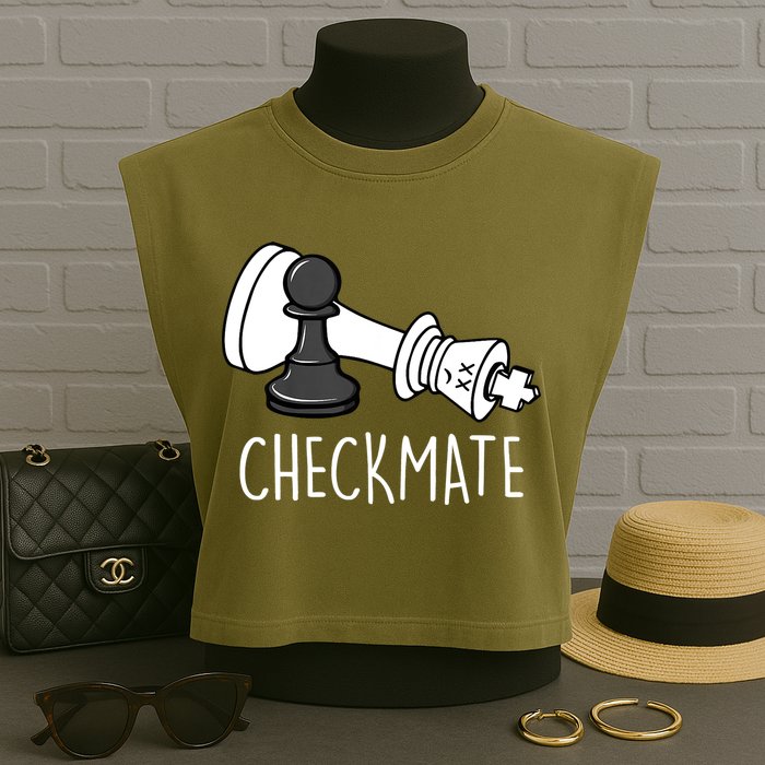 Chess Checkmate Chess Player King Pawn Graphic Garment-Dyed Women's Muscle Tee