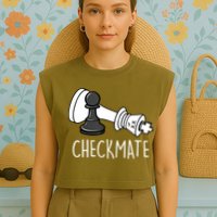 Chess Checkmate Chess Player King Pawn Graphic Garment-Dyed Women's Muscle Tee