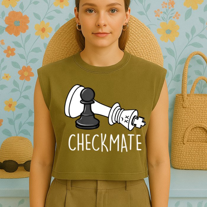 Chess Checkmate Chess Player King Pawn Graphic Garment-Dyed Women's Muscle Tee