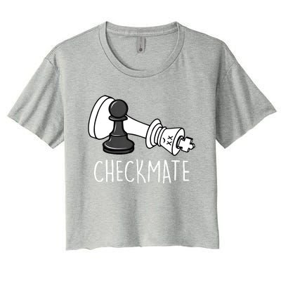 Chess Checkmate Chess Player King Pawn Graphic Women's Crop Top Tee