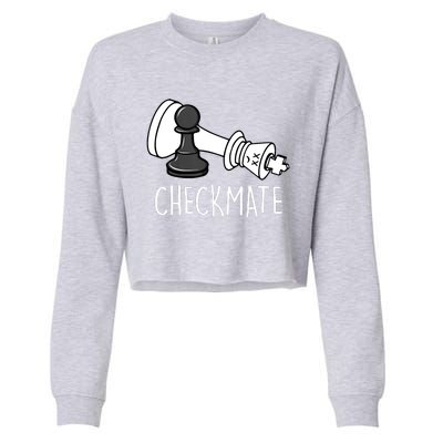 Chess Checkmate Chess Player King Pawn Graphic Cropped Pullover Crew