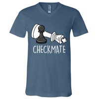Chess Checkmate Chess Player King Pawn Graphic V-Neck T-Shirt
