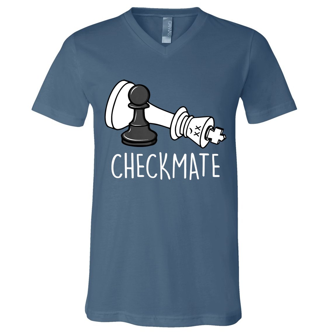 Chess Checkmate Chess Player King Pawn Graphic V-Neck T-Shirt