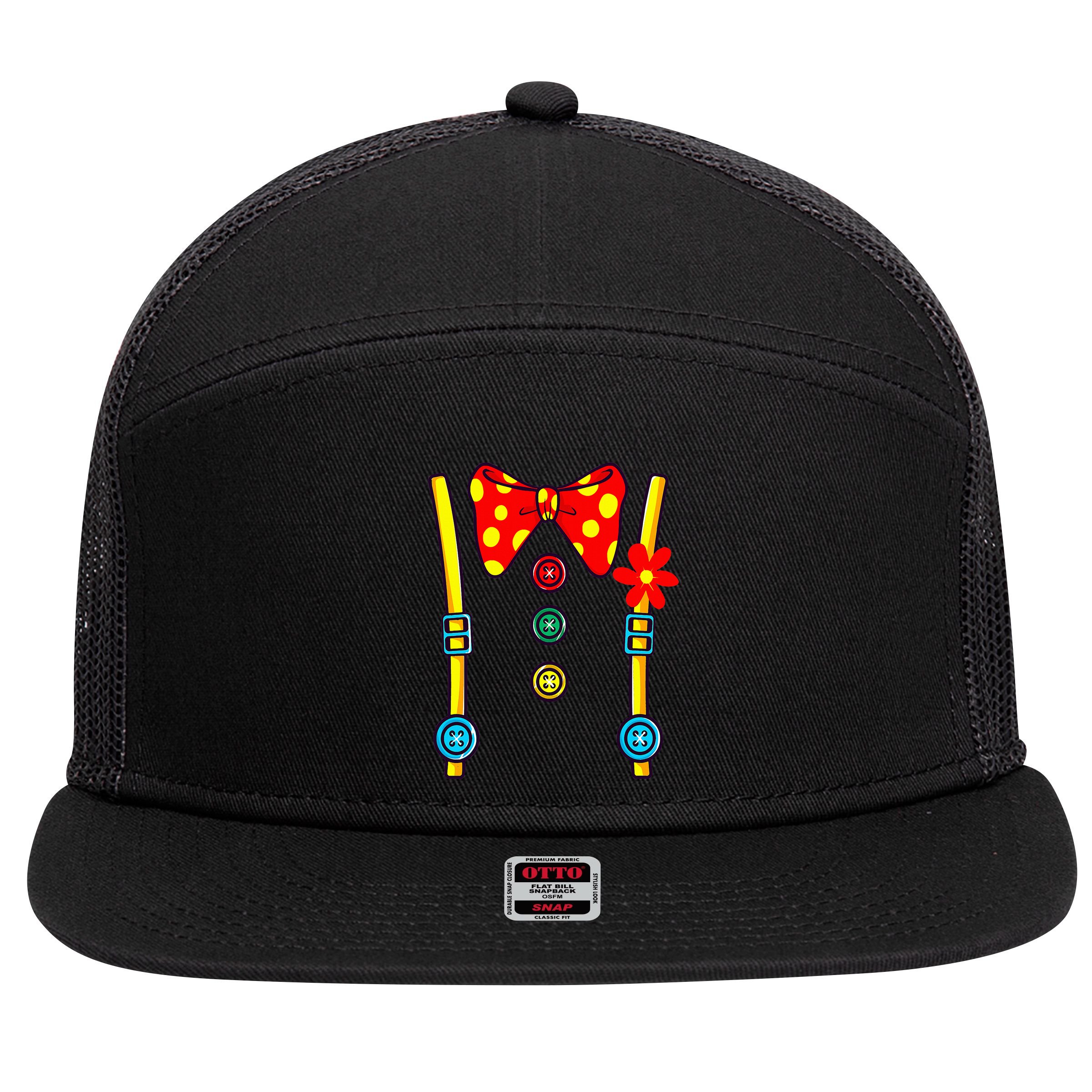 Clown Costume Circus Birthday Party Halloween 7 Panel Mesh Trucker Snapback Hat