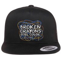 Cray Colors Child Art Broken Crayons Still Color Flat Bill Trucker Hat