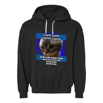 Chippi Chippi Chappa Chappa Dancing Cat Meme Garment-Dyed Fleece Hoodie