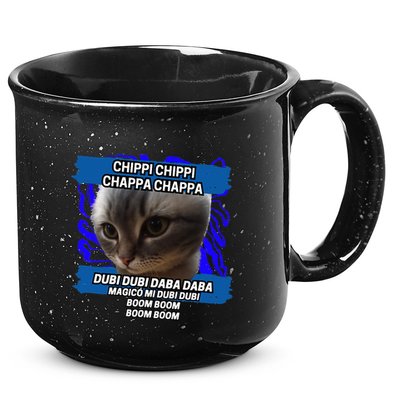 Chippi Chippi Chappa Chappa Dancing Cat Meme 15oz Campfire Ceramic Mug