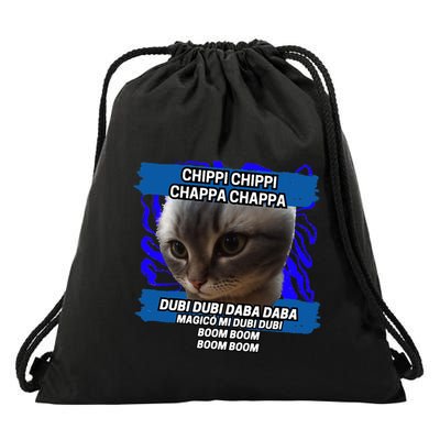 Chippi Chippi Chappa Chappa Dancing Cat Meme Drawstring Bag