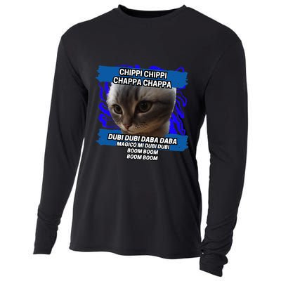 Chippi Chippi Chappa Chappa Dancing Cat Meme Cooling Performance Long Sleeve Crew