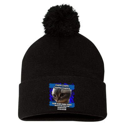 Chippi Chippi Chappa Chappa Dancing Cat Meme Pom Pom 12in Knit Beanie