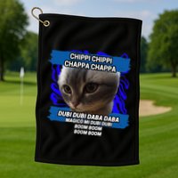 Chippi Chippi Chappa Chappa Dancing Cat Meme Golf Towel