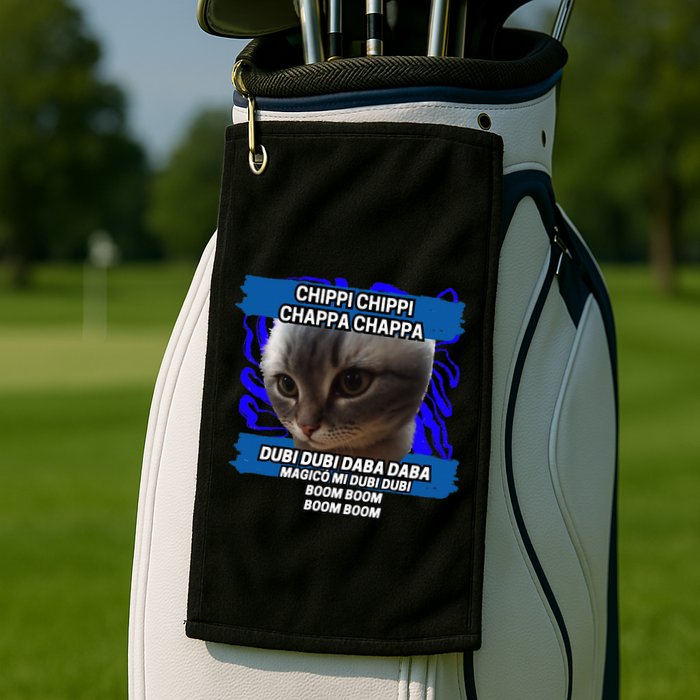 Chippi Chippi Chappa Chappa Dancing Cat Meme Golf Towel