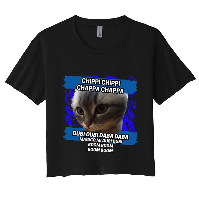 Chippi Chippi Chappa Chappa Dancing Cat Meme Crop Top