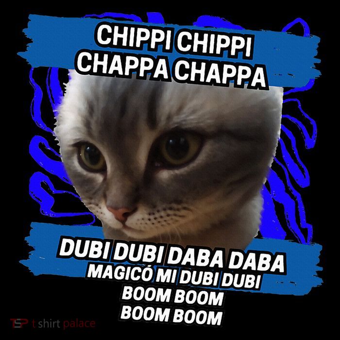 Chippi Chippi Chappa Chappa Dancing Cat Meme Cropped Pullover Crew