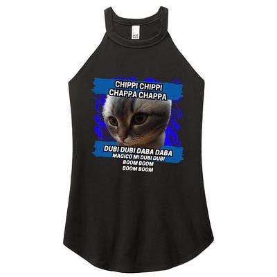 Chippi Chippi Chappa Chappa Dancing Cat Meme Women's Perfect Tri Rocker Tank