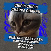 Chippi Chippi Chappa Chappa Dancing Cat Meme Cotton Canvas Backpack