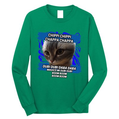 Chippi Chippi Chappa Chappa Dancing Cat Meme Long Sleeve Shirt