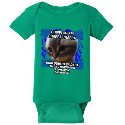 Chippi Chippi Chappa Chappa Dancing Cat Meme Baby Bodysuit