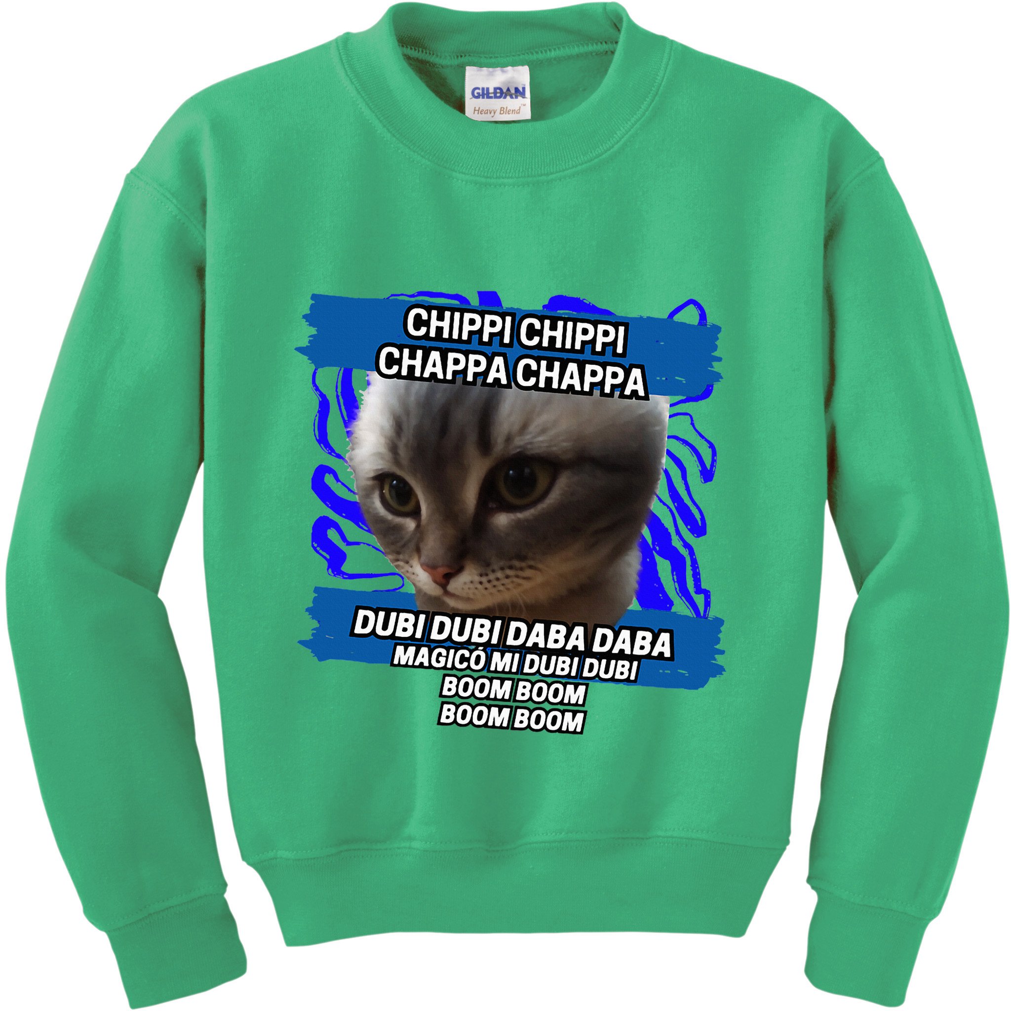 Chippi Chippi Chappa Chappa Dancing Cat Meme Kids Sweatshirt