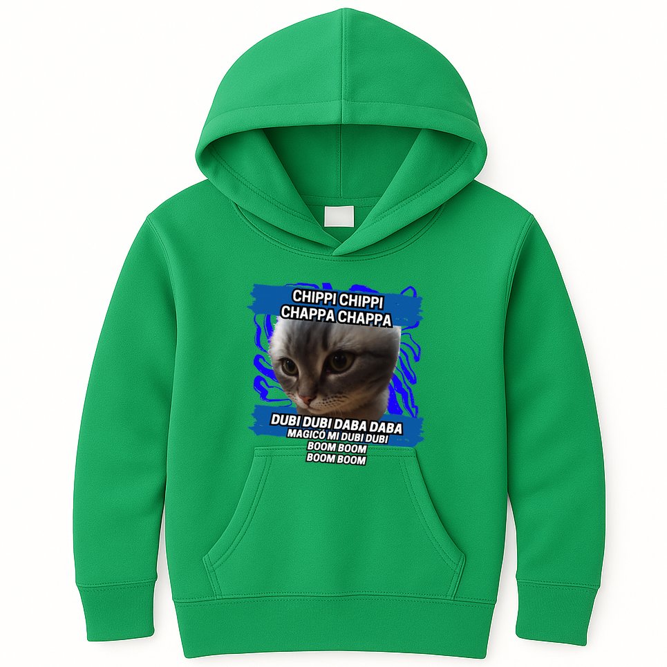 Chippi Chippi Chappa Chappa Dancing Cat Meme Kids Hoodie