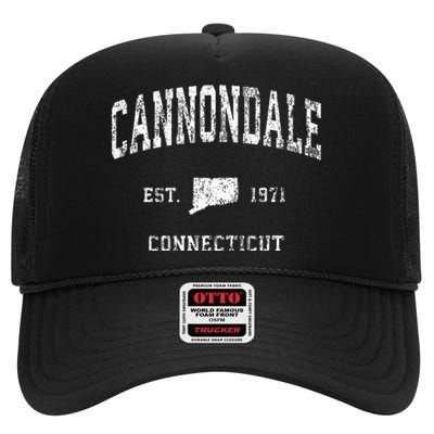 Cannondale Connecticut Ct Vintage Athletic Sports Design High Crown Mesh Back Trucker Hat