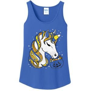 Cute Candy Corn Unicorn Halloween Top Ladies Essential Tank