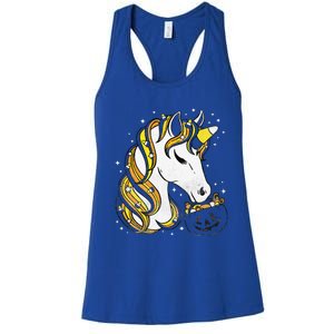 Cute Candy Corn Unicorn Halloween Top Women's Racerback Tank