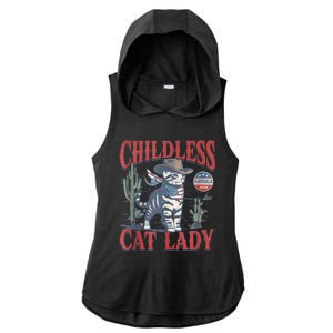 Cowboy Cat Childless Cat Lady For Kamala Election Voting Ladies PosiCharge Tri-Blend Wicking Draft Hoodie Tank