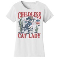 Cowboy Cat Childless Cat Lady For Kamala Election Voting Women's T-Shirt