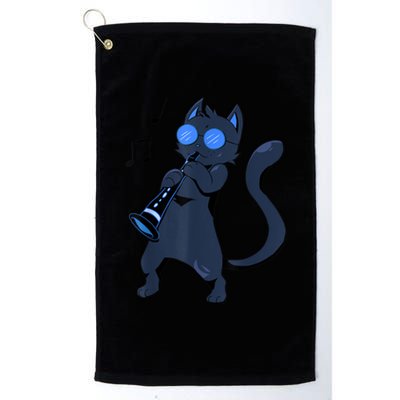 Clarinet Cool Cat Hippy Hipster Kitty Playing Music Platinum Collection Golf Towel