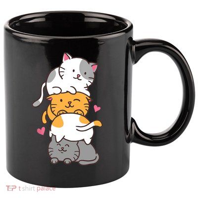 Cat Cats Cute Kitty Pile Anime Kawaii Neko Gift TShirt 11oz C Handle Ceramic Mug