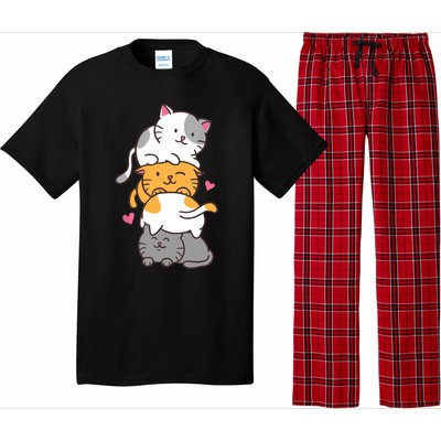 Cat Cats Cute Kitty Pile Anime Kawaii Neko Gift TShirt Pajama Set