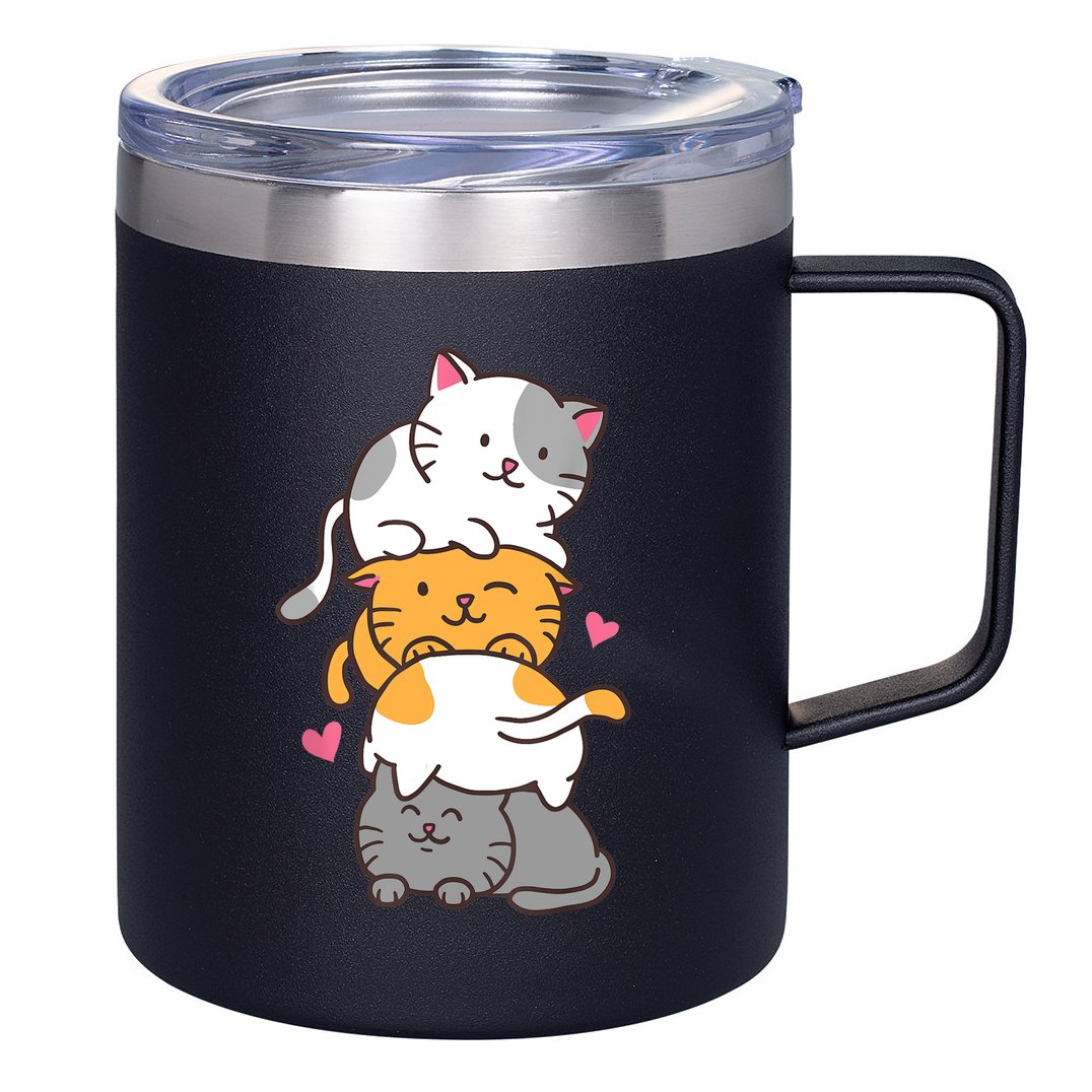 Cat Cats Cute Kitty Pile Anime Kawaii Neko Gift TShirt 12oz Stainless Steel Coffee Mug