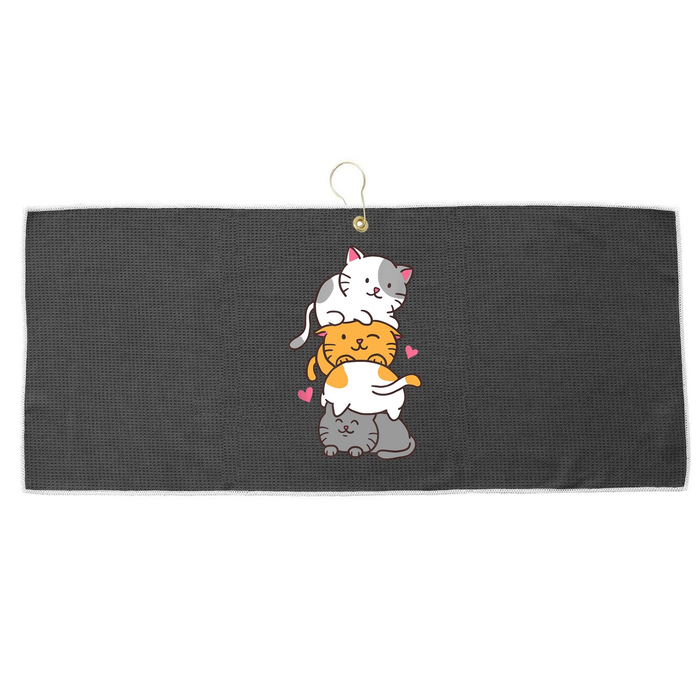 Cat Cats Cute Kitty Pile Anime Kawaii Neko Gift TShirt Large Microfiber Waffle Golf Towel
