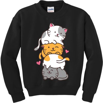 Cat Cats Cute Kitty Pile Anime Kawaii Neko Gift TShirt Kids Sweatshirt