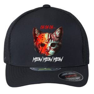 Ch Ch Ch Meow Meow Meow Scary Halloween Cat Funny Flexfit Unipanel Trucker Cap