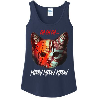 Ch Ch Ch Meow Meow Meow Scary Halloween Cat Funny Ladies Essential Tank