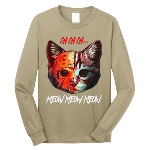 Ch Ch Ch Meow Meow Meow Scary Halloween Cat Funny Long Sleeve Shirt