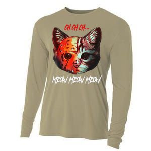 Ch Ch Ch Meow Meow Meow Scary Halloween Cat Funny Cooling Performance Long Sleeve Crew