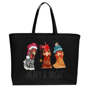 Cute Chickens Christmas Christmas Farm Animal Funny Holiday  Cotton Canvas Jumbo Tote